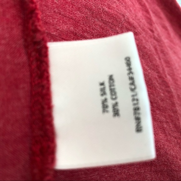 Eileen Fisher Red Silk Scoop Neck Top Size Small - Picture 6 of 7